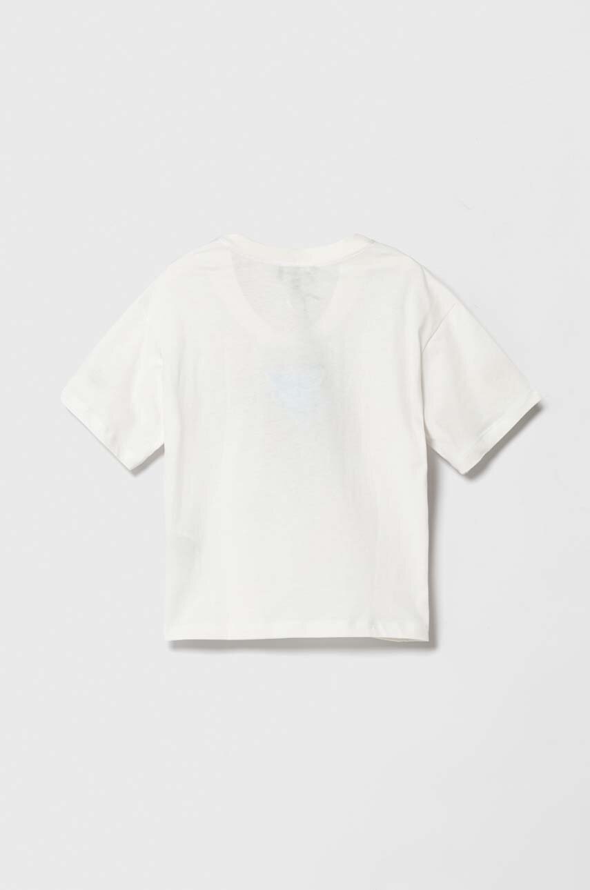 Детская хлопковая футболка Emporio Armani The Smurfs цвет белый с принтом