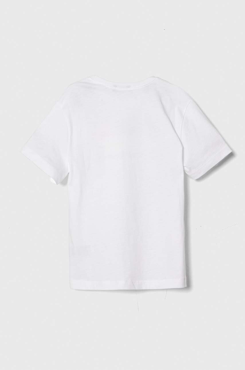 Детская хлопковая футболка United Colors of Benetton цвет белый с принтом