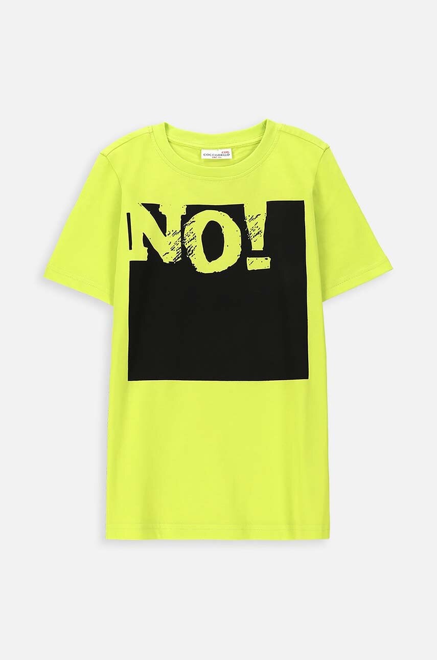 Coccodrillo tricou de bumbac pentru copii culoarea verde, cu imprimeu