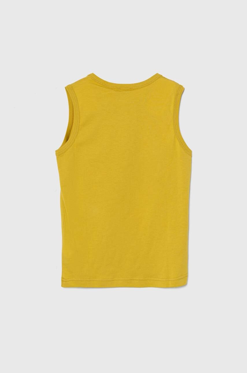 Дитяча бавовняна футболка United Colors of Benetton колір жовтий з принтом