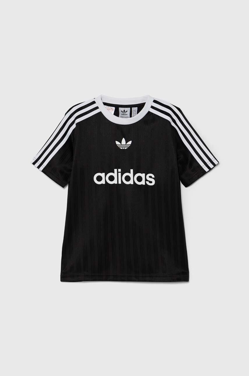 adidas Originals tricou copii culoarea negru, cu imprimeu adidas Originals tricou copii culoarea negru, cu imprimeu