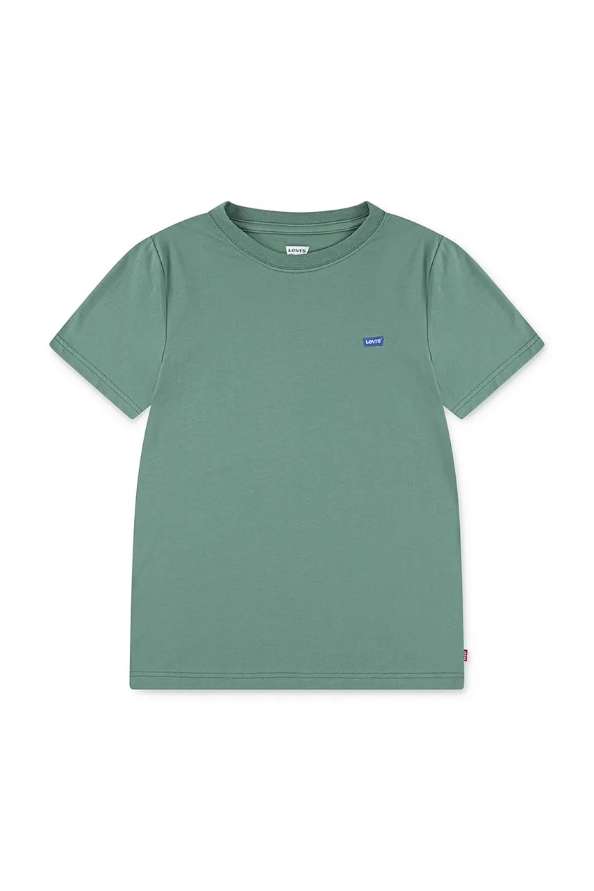 Levně Dětské bavlněné tričko Levi's LVB BATWING CHEST HIT zelená barva, 9EA100