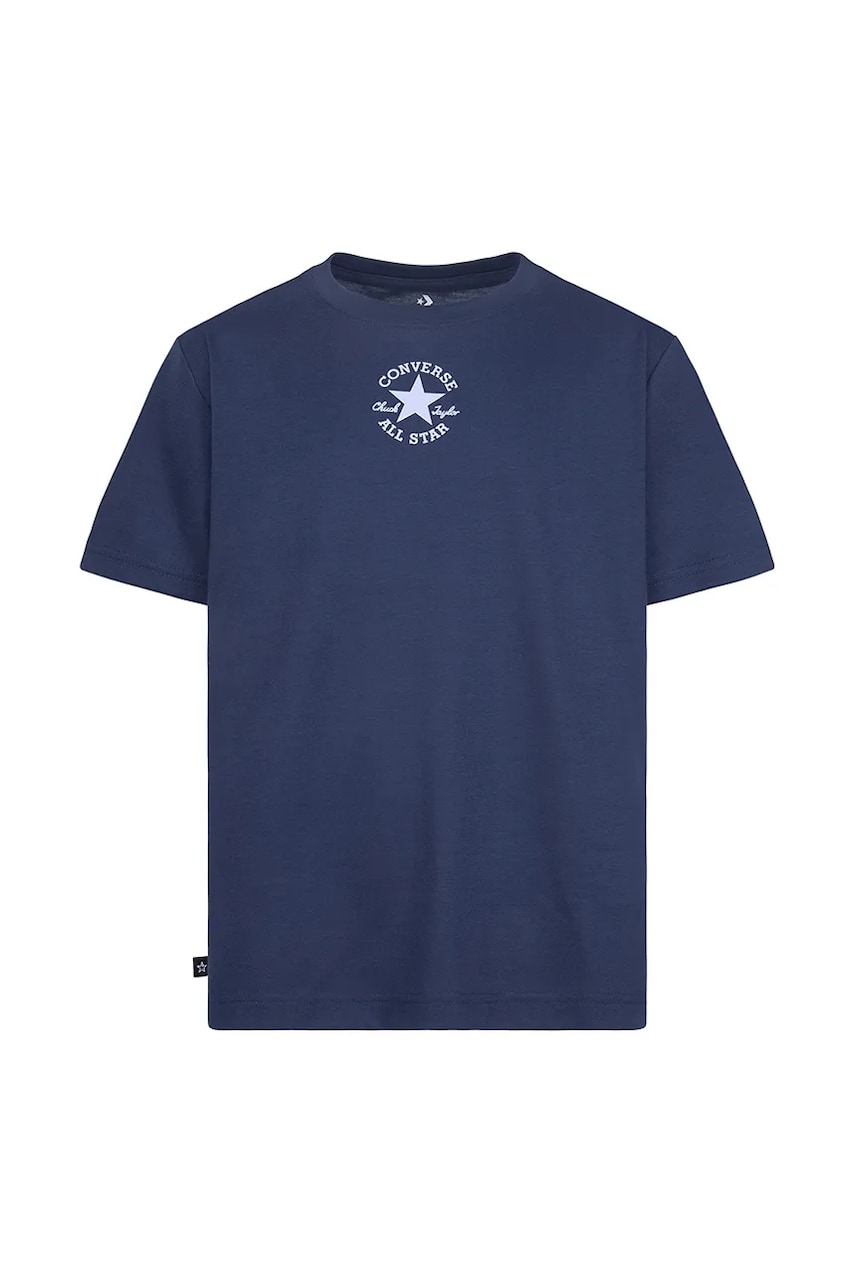 Converse tricou copii culoarea albastru marin, cu imprimeu