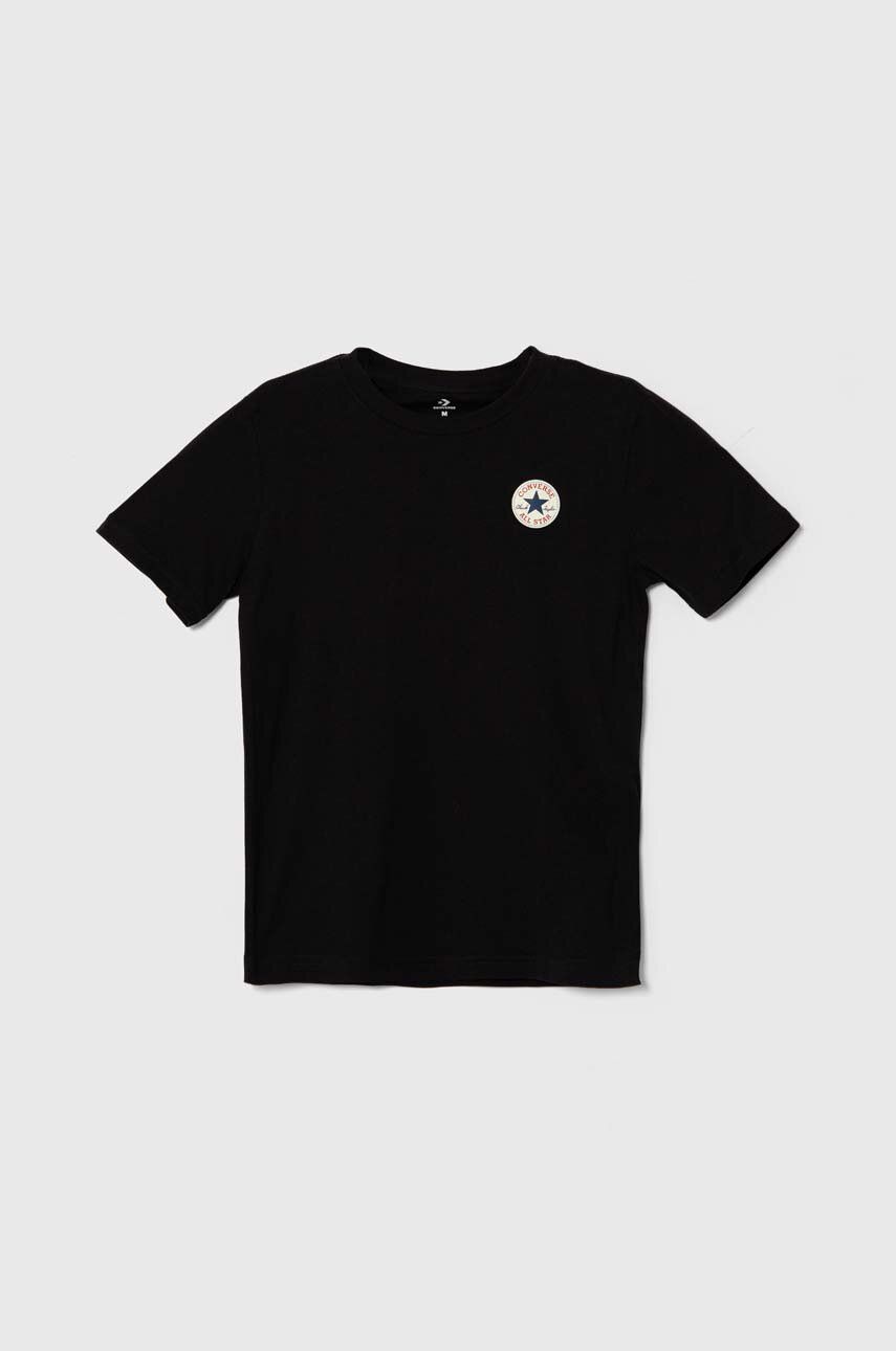 Converse tricou de bumbac pentru copii culoarea negru, cu imprimeu
