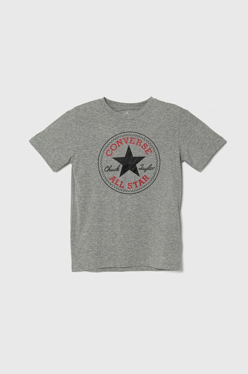 Converse tricou copii culoarea gri, cu imprimeu
