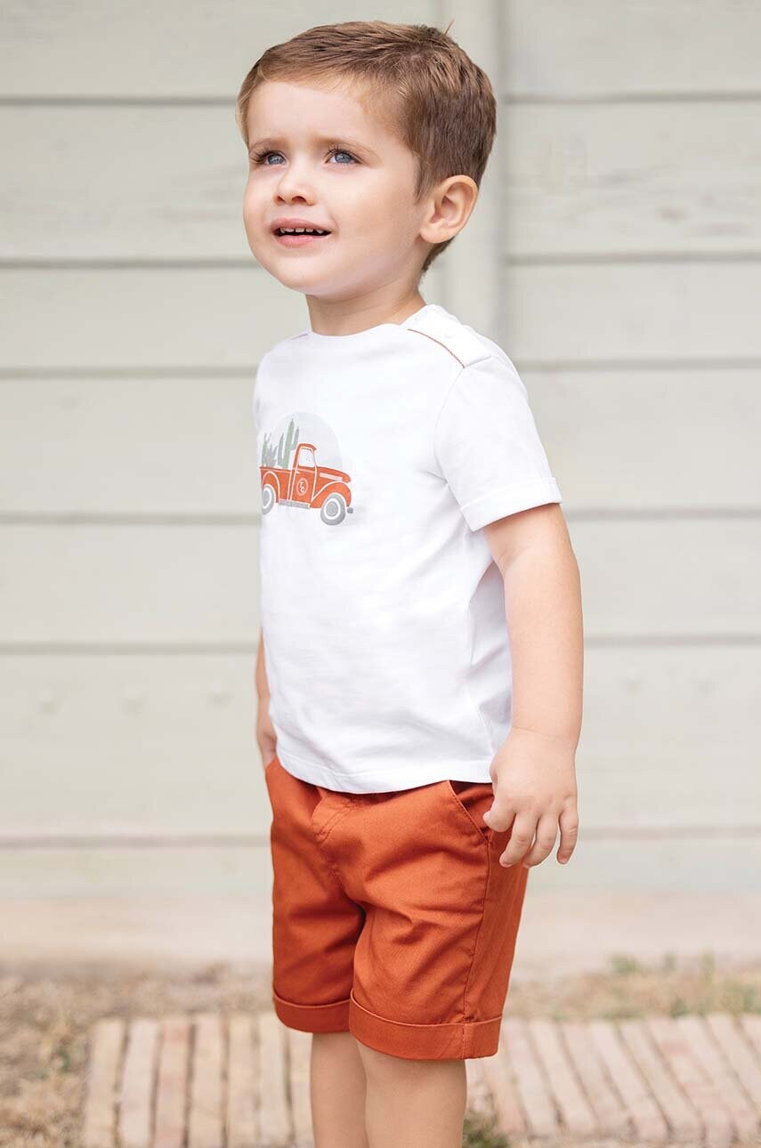 Tartine et Chocolat tricou din bumbac pentru bebelusi culoarea rosu, cu imprimeu