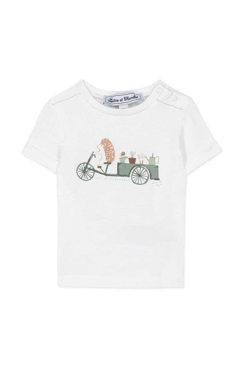 Tartine et Chocolat tricou de bumbac pentru copii culoarea verde, cu imprimeu