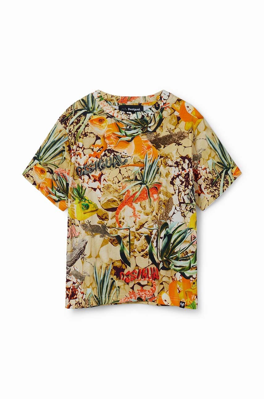 Детская хлопковая футболка Desigual узорный