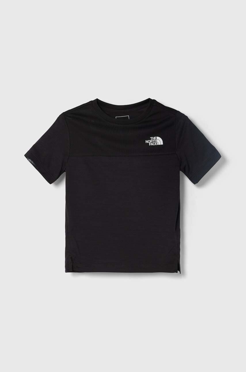 The North Face tricou copii NEVER STOP TEE culoarea negru, cu imprimeu