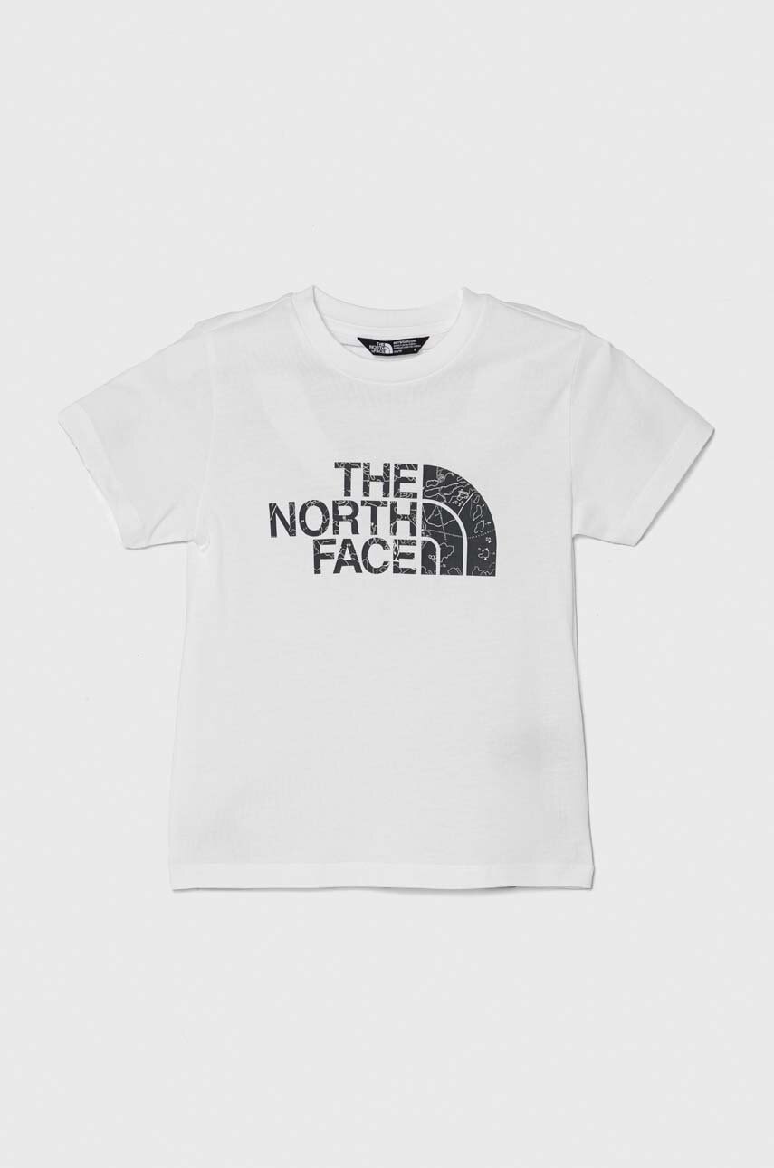 The North Face tricou copii EASY TEE culoarea alb, cu imprimeu