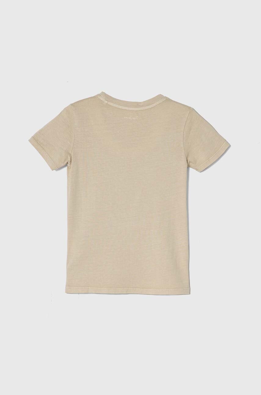 Детская хлопковая футболка Pepe Jeans DAVIDE TEE цвет бежевый однотонная
