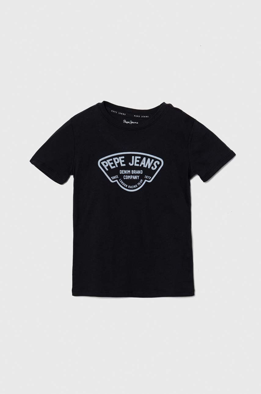 Pepe Jeans tricou de bumbac pentru copii REGEN culoarea albastru marin, cu imprimeu