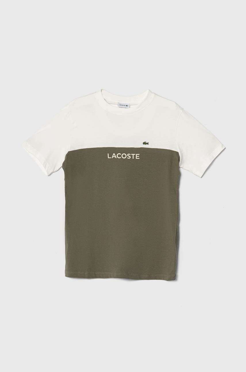 Lacoste tricou de bumbac pentru copii culoarea verde, modelator