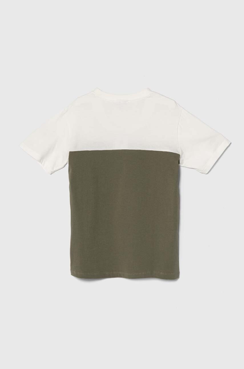 Детская хлопковая футболка Lacoste цвет зелёный узорный Детская хлопковая футболка Lacoste цвет зелёный узорный