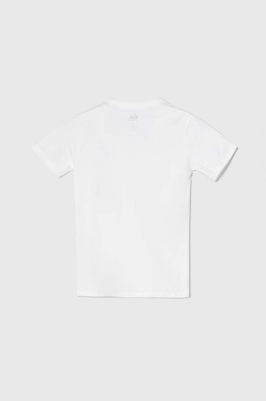 Детская хлопковая футболка Quiksilver OMNIFILLYTH цвет белый с принтом Детская хлопковая футболка Quiksilver OMNIFILLYTH цвет белый с принтом