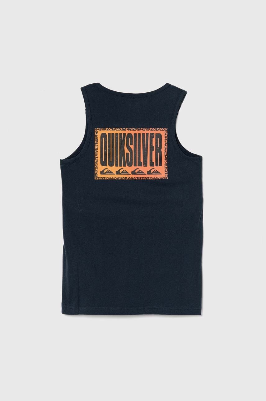 Детская хлопковая футболка Quiksilver LONGFADEYTHTK цвет синий с принтом Детская хлопковая футболка Quiksilver LONGFADEYTHTK цвет синий с принтом