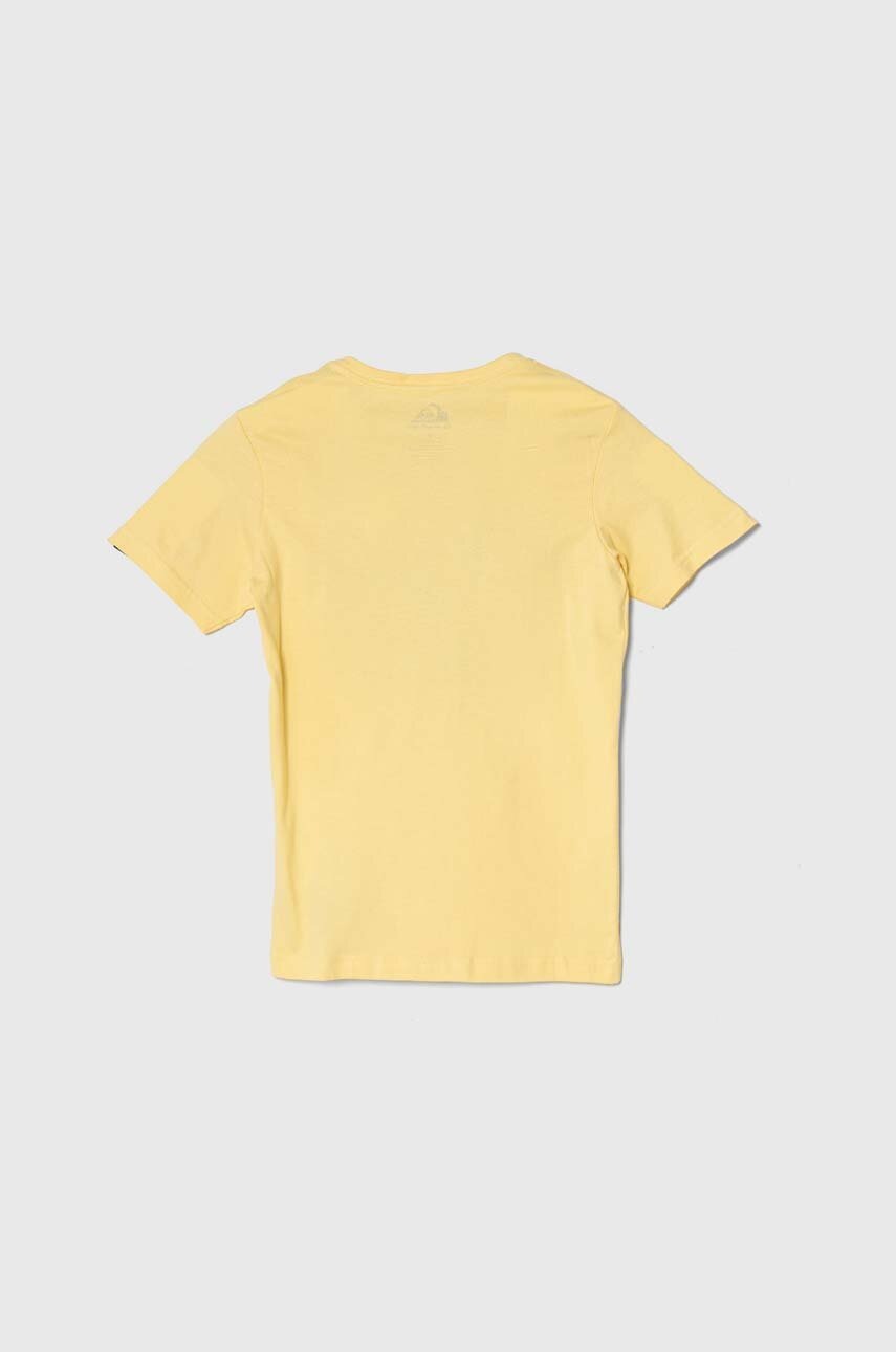 Детская хлопковая футболка Quiksilver TROPICALRAINYTH цвет жёлтый с принтом