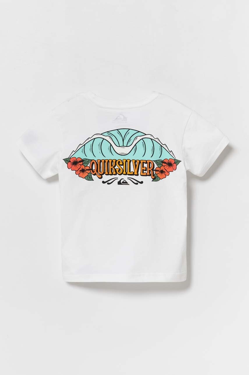 Детская хлопковая футболка Quiksilver TROPICALFADEBOY цвет белый с принтом