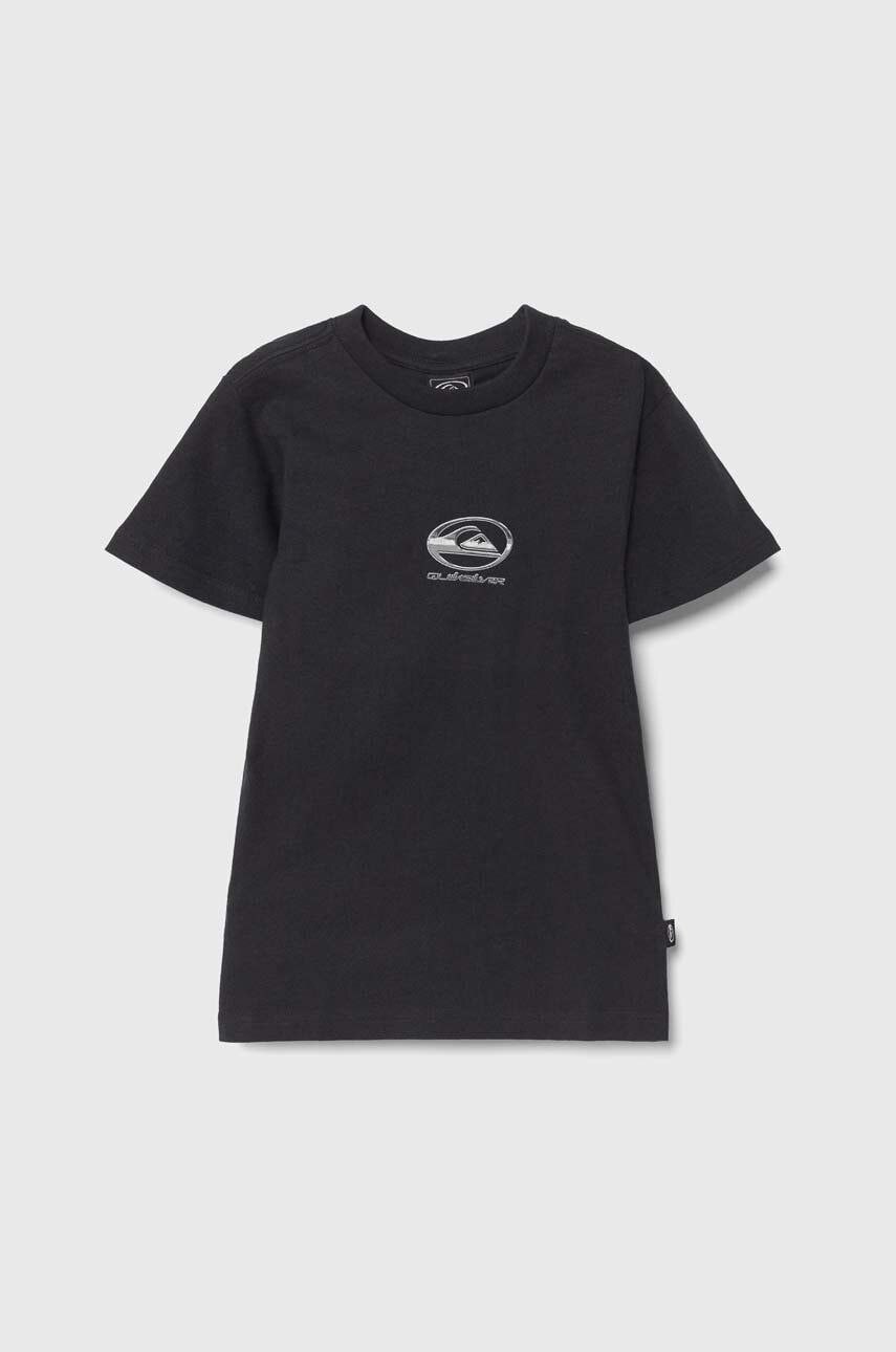 Quiksilver tricou de bumbac pentru copii CHROME LOGO culoarea negru, cu imprimeu