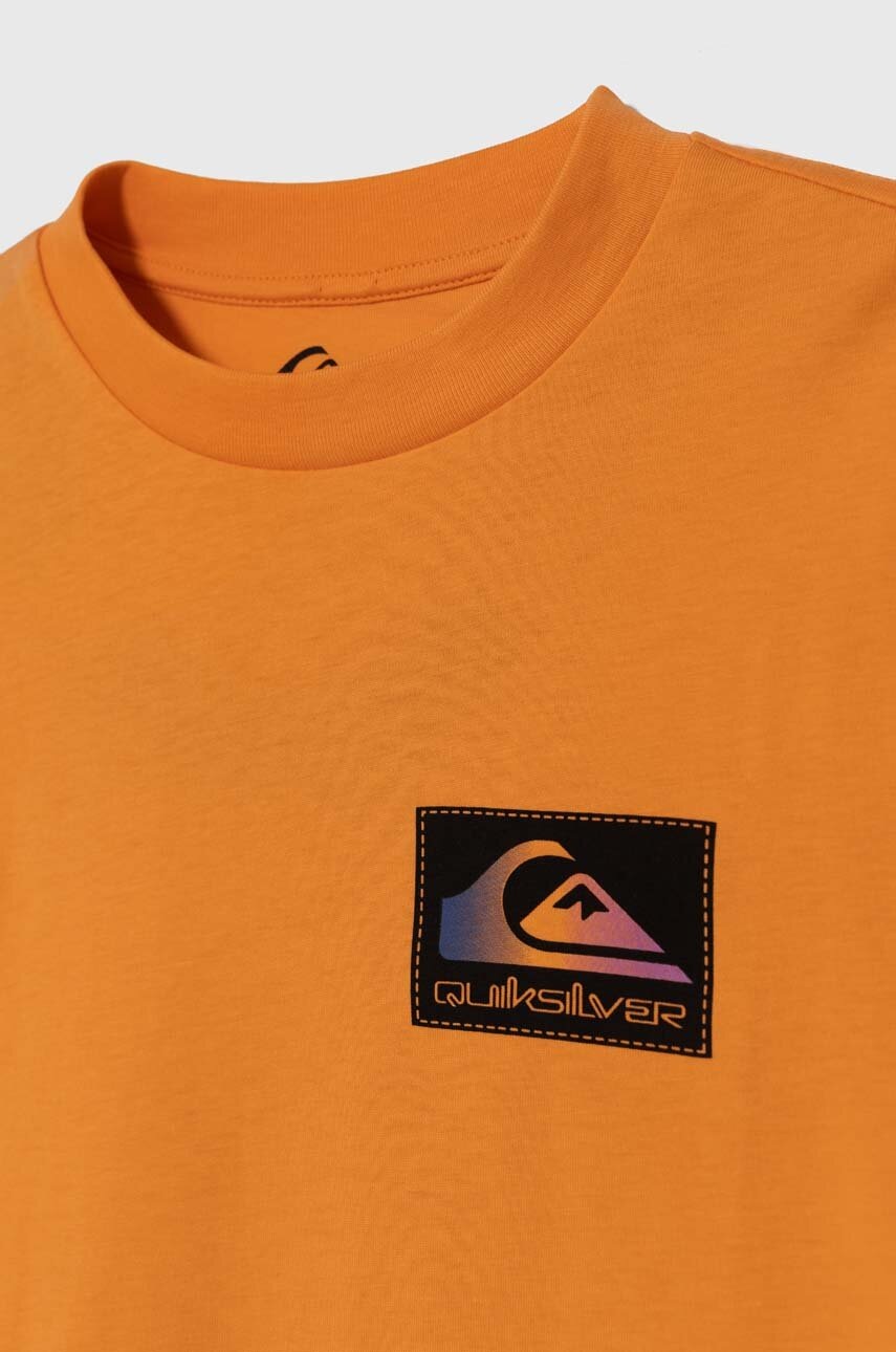 Quiksilver gyerek pamut póló BACKFLASHSSYTH narancssárga, nyomott mintás termék 2. képe