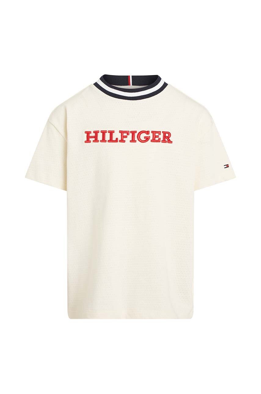 Детская футболка Tommy Hilfiger цвет бежевый с принтом
