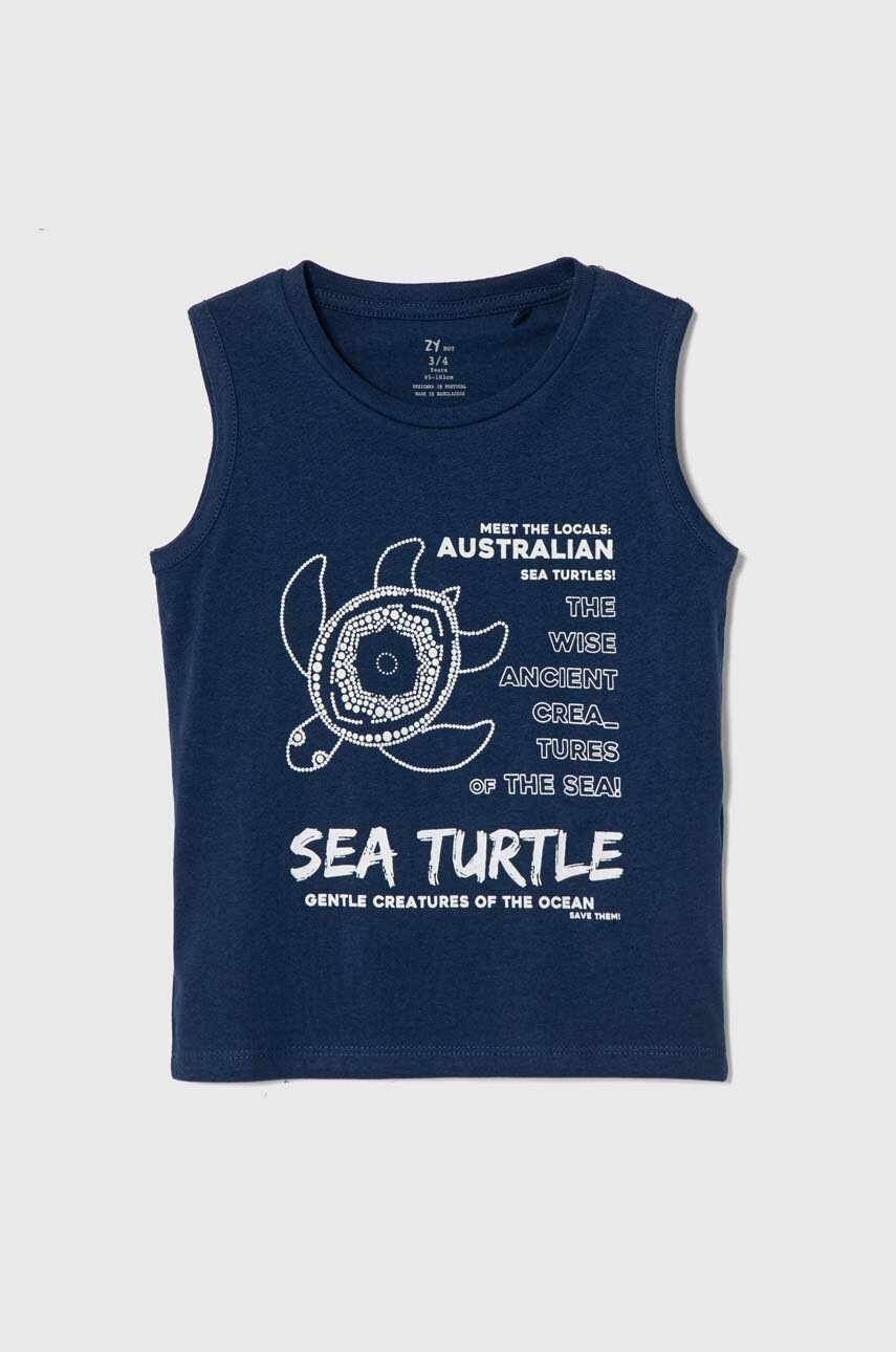 Детский хлопковый топ zippy 2 шт цвет синий узорный