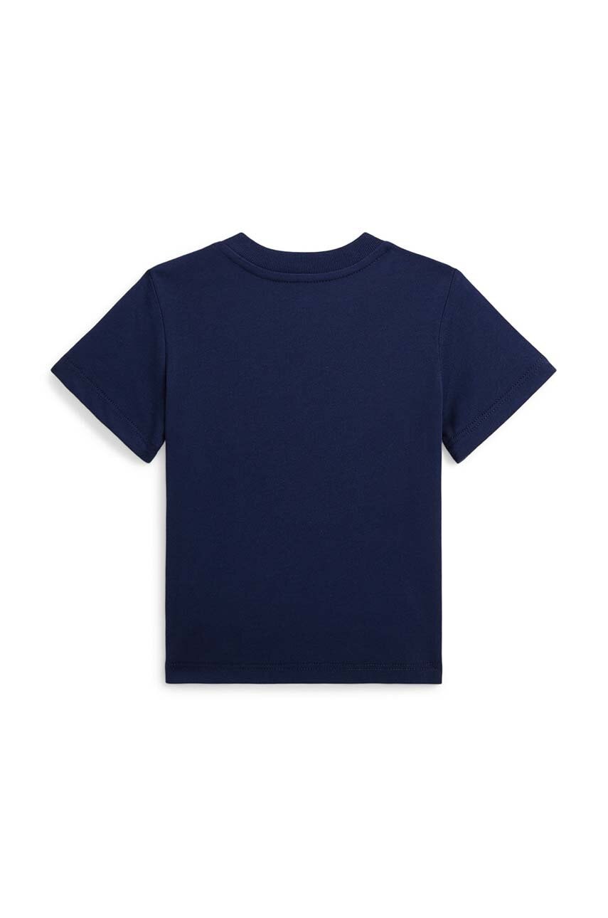 Детская хлопковая футболка Polo Ralph Lauren цвет синий с принтом 320853828033 Детская хлопковая футболка Polo Ralph Lauren цвет синий с принтом 320853828033