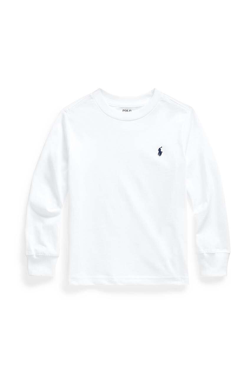Levně Dětská bavlněná košile s dlouhým rukávem Polo Ralph Lauren bílá barva, 322843804004