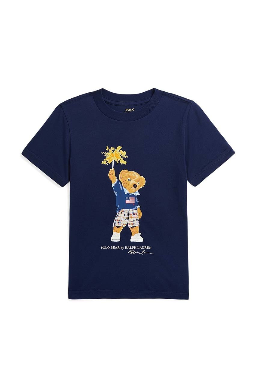 

Детска памучна тениска Polo Ralph Lauren в тъмносиньо с принт 322853828033, Тъмносин
