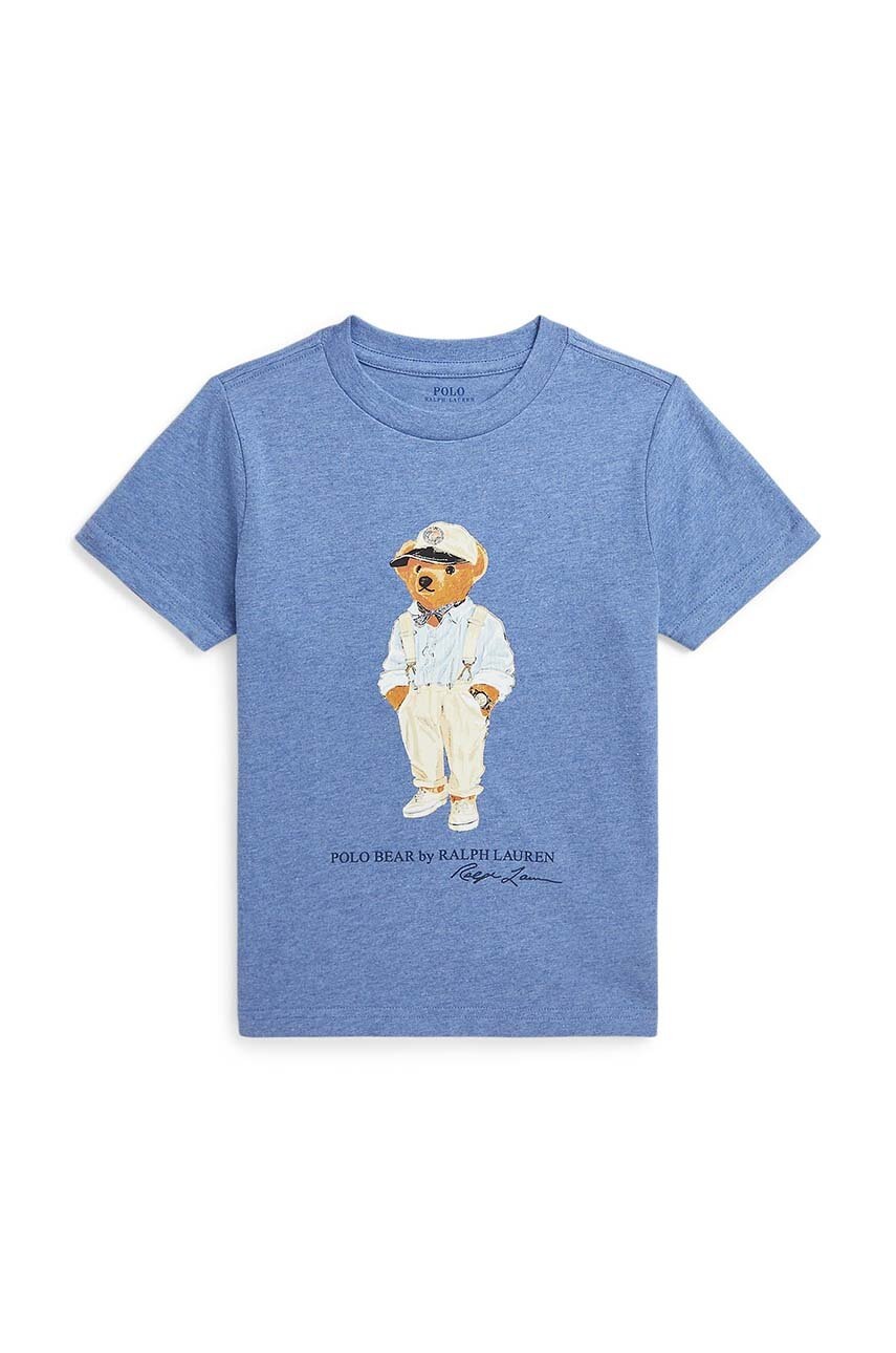 

Детска памучна тениска Polo Ralph Lauren в синьо с принт 322853828036, Син
