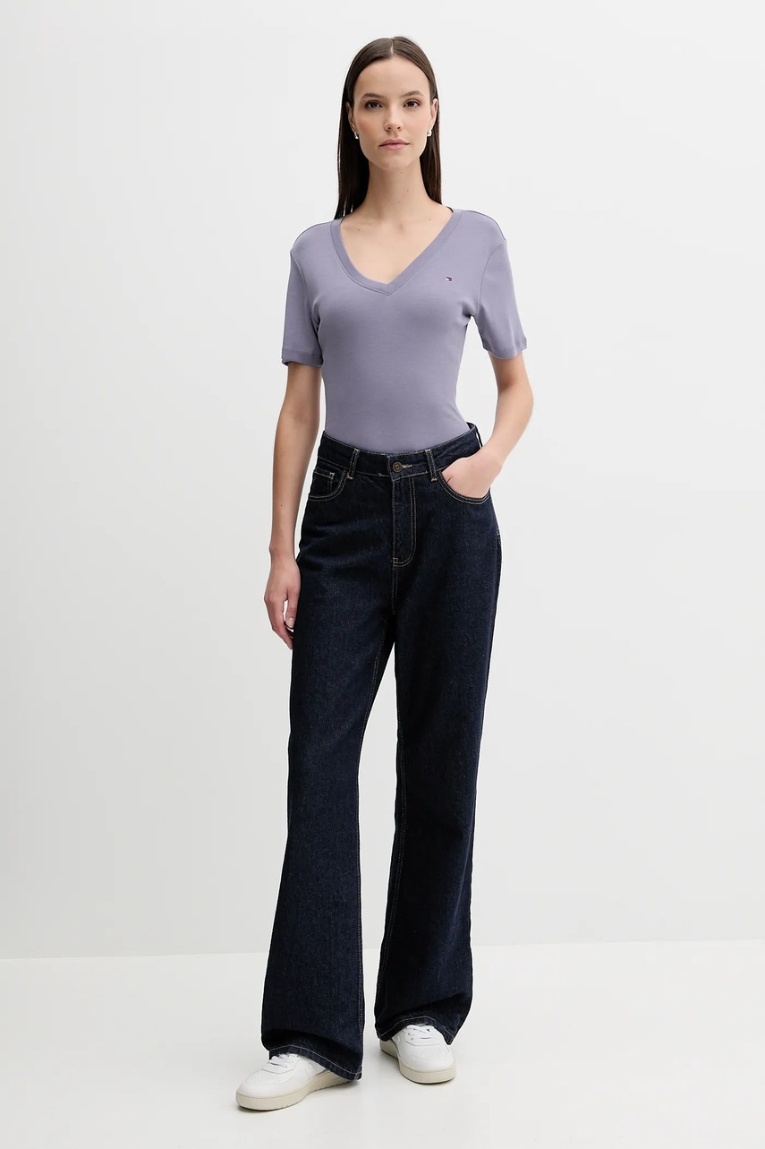 Хлопковая футболка Tommy Hilfiger цвет синий WW0WW40584