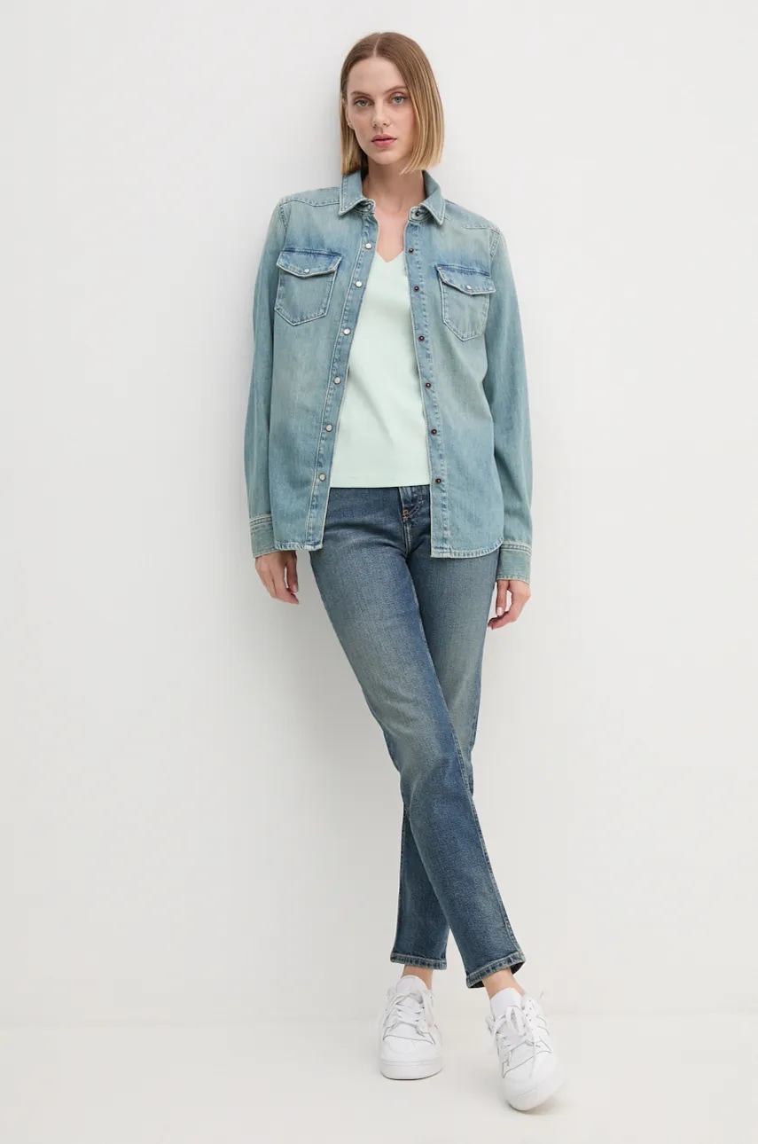Хлопковая футболка Tommy Hilfiger женская цвет зелёный WW0WW40584 Хлопковая футболка Tommy Hilfiger женская цвет зелёный WW0WW40584