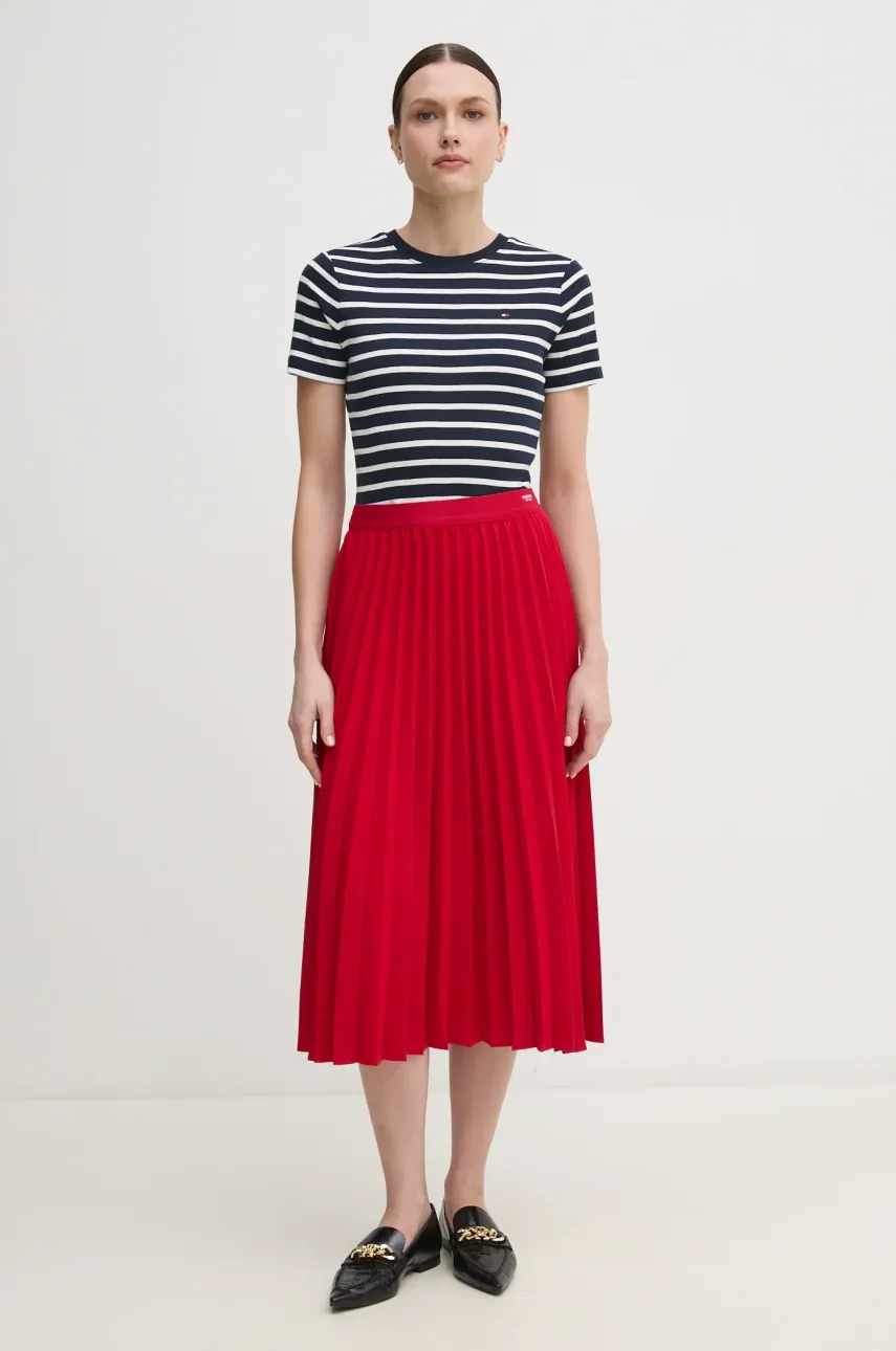 Хлопковая футболка Tommy Hilfiger женская цвет белый WW0WW40587 Хлопковая футболка Tommy Hilfiger женская цвет белый WW0WW40587