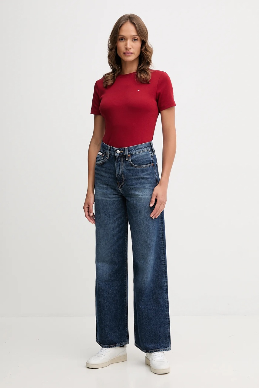 Хлопковая футболка Tommy Hilfiger цвет белый WW0WW40587