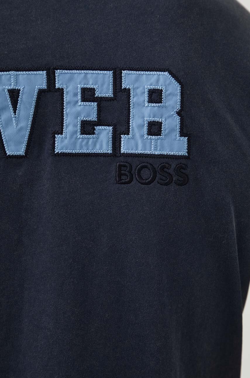 Бавовняна футболка Boss Orange жіночий колір синій 