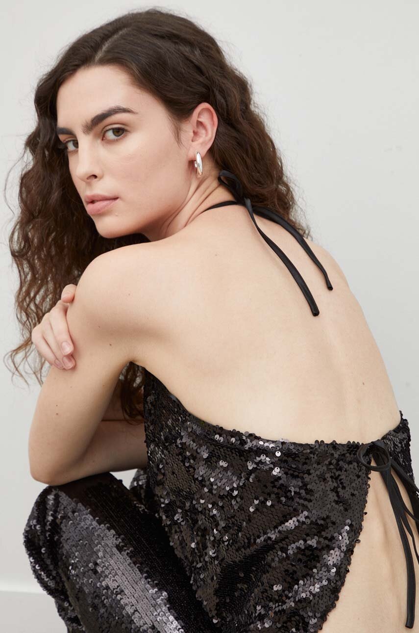 Top Bruuns Bazaar χρώμα: μαύρο φωτογραφία