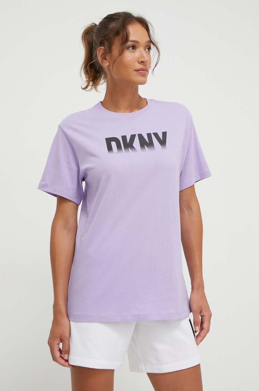 E-shop Bavlněné tričko Dkny fialová barva, DP3T9626