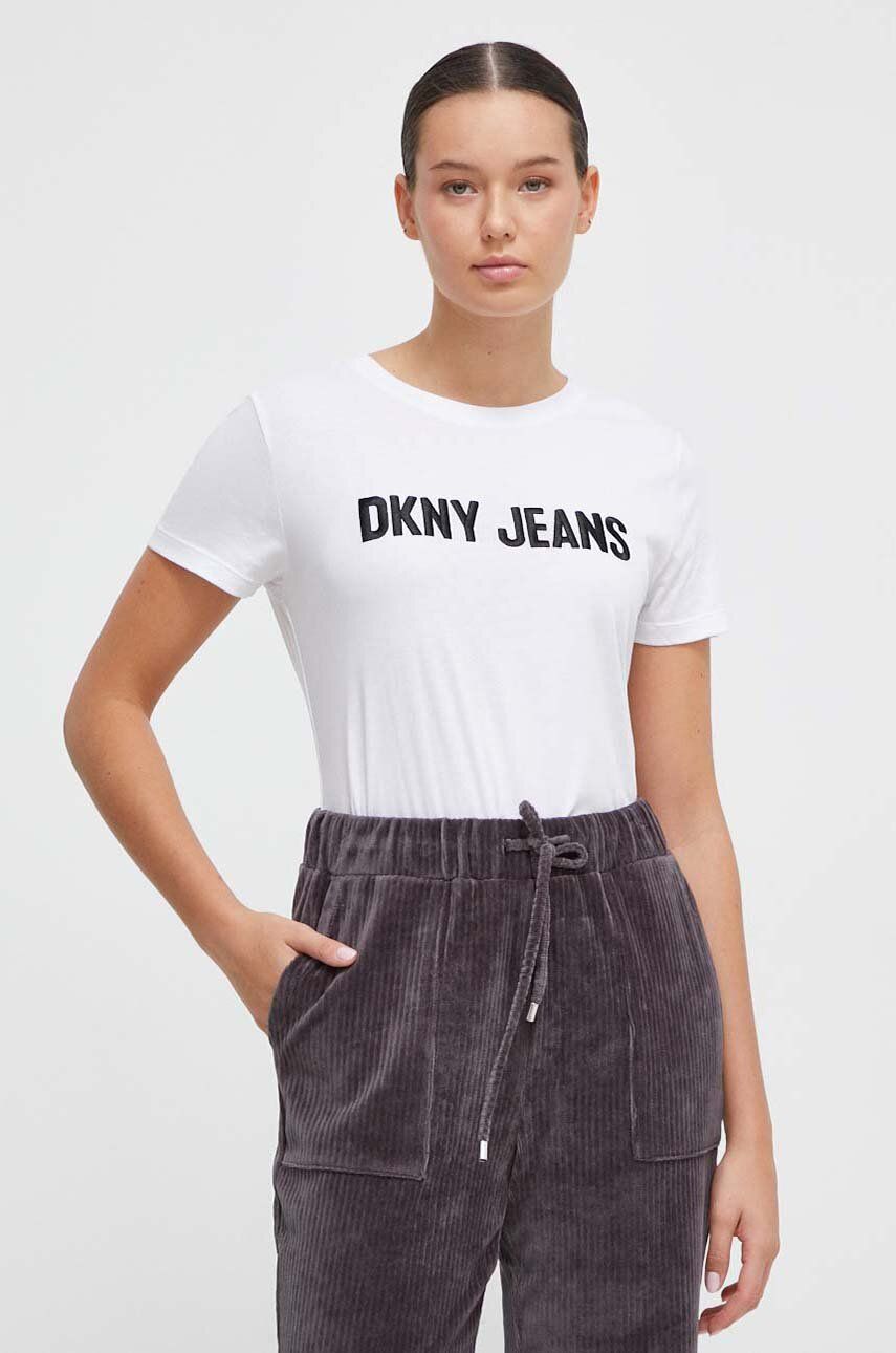 Levně Tričko Dkny bílá barva, E31FUDNA