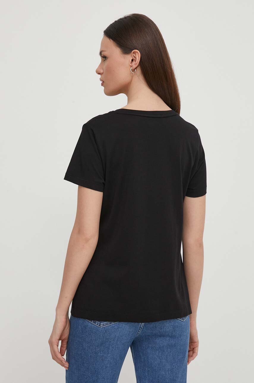 Μπλουζάκι DKNY χρώμα: μαύρο φωτογραφία