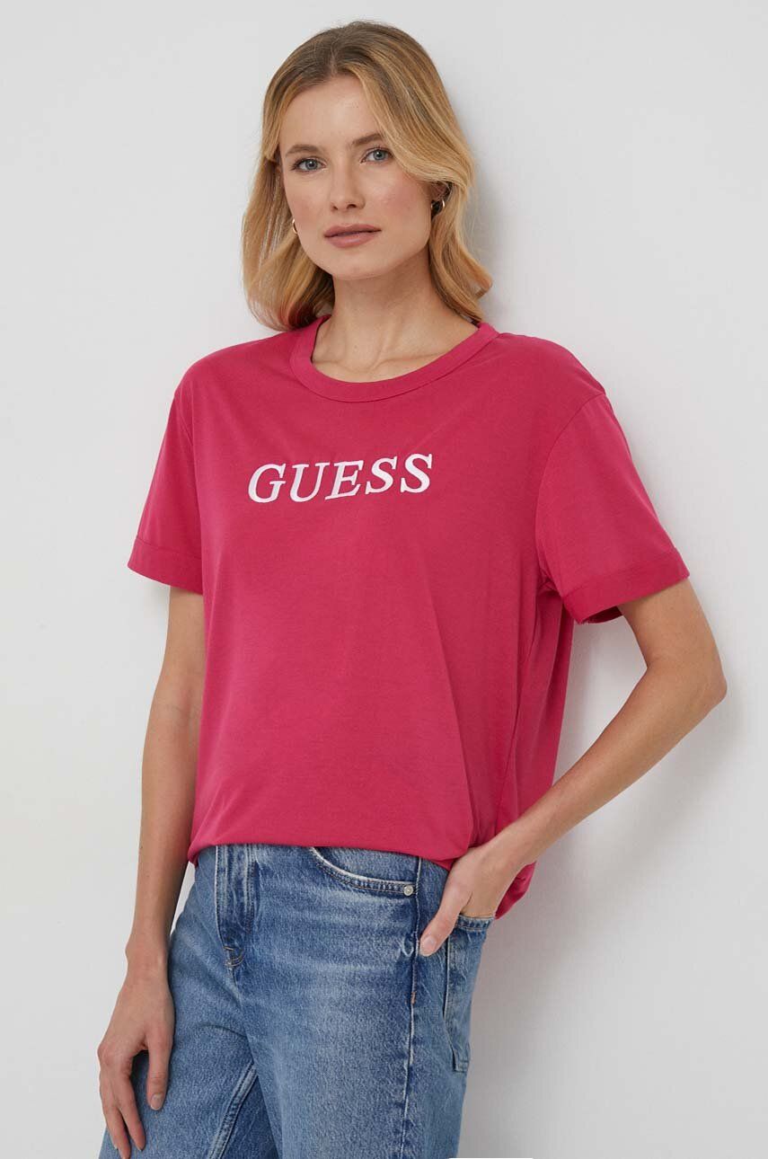 E-shop Tričko Guess DEANA růžová barva, V4RI13 KB9I0