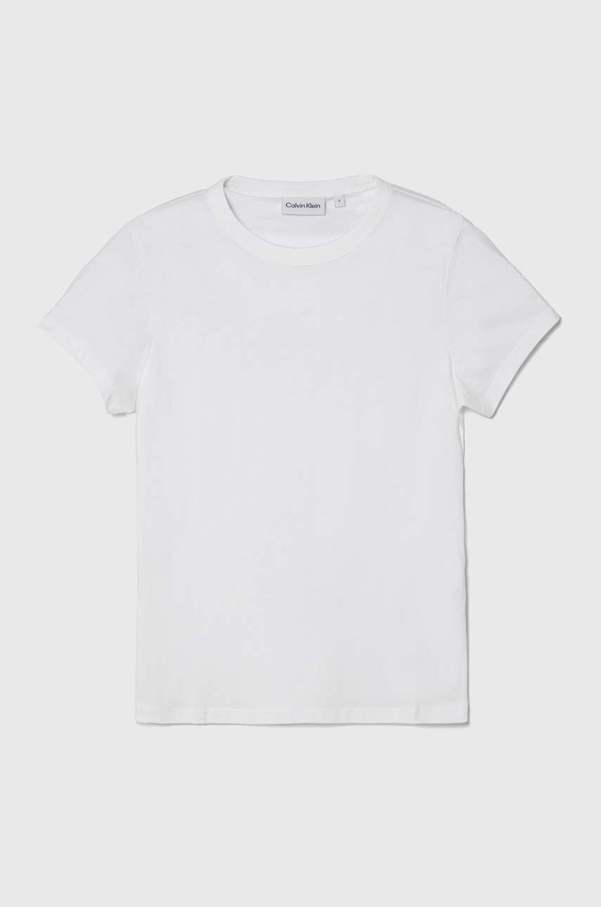 Levně Bavlněné tričko Calvin Klein bílá barva, K20K206794