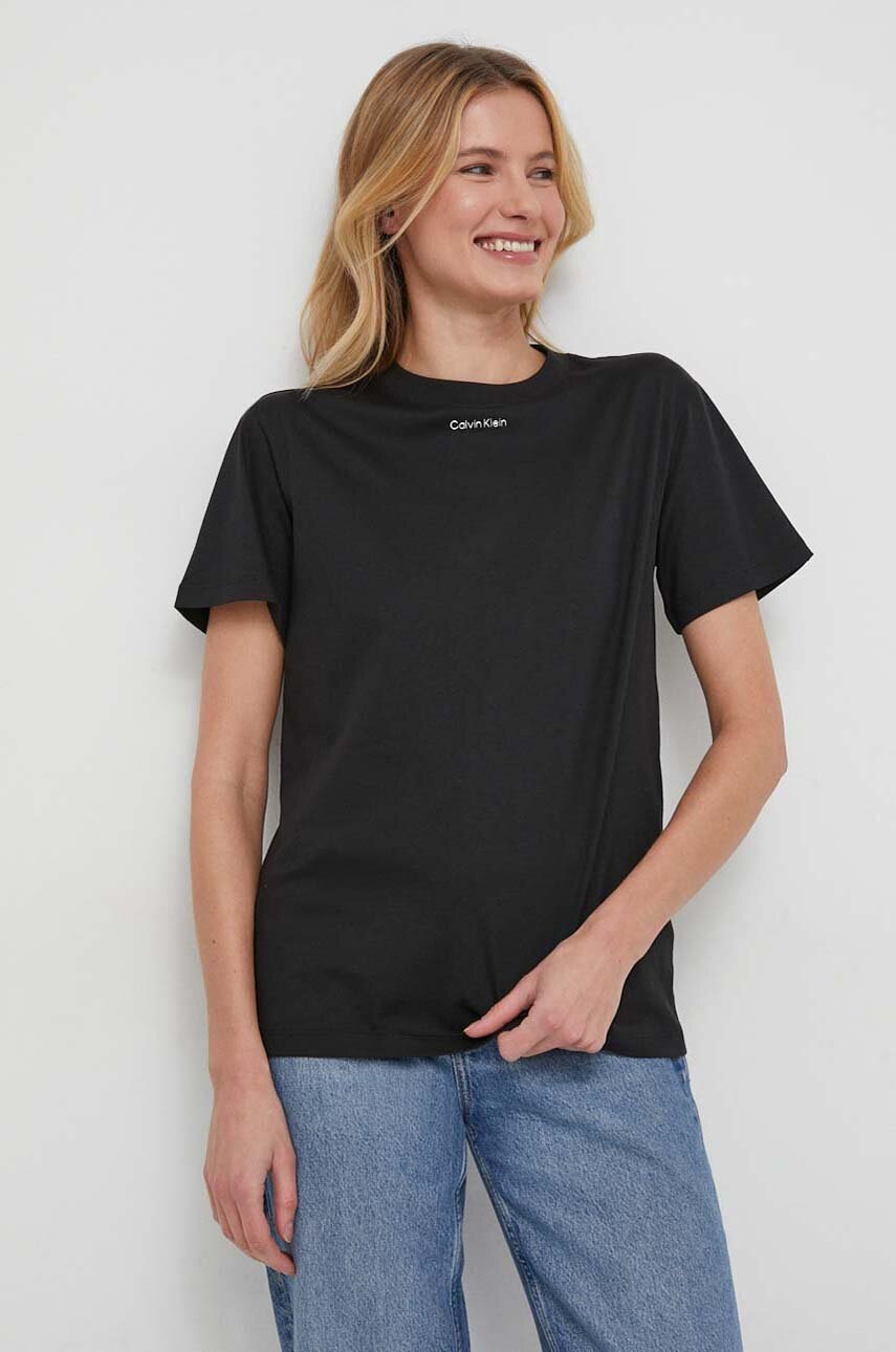 

Памучна тениска Calvin Klein в черно K20K206967, Черен