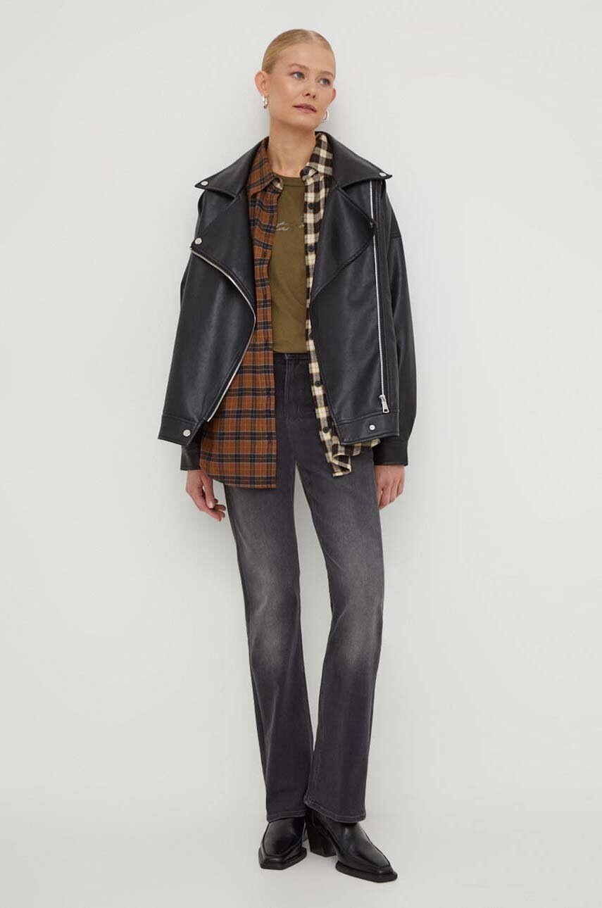 Βαμβακερό μπλουζάκι G-Star γυναικεία, χρώμα: πράσινο φωτογραφία