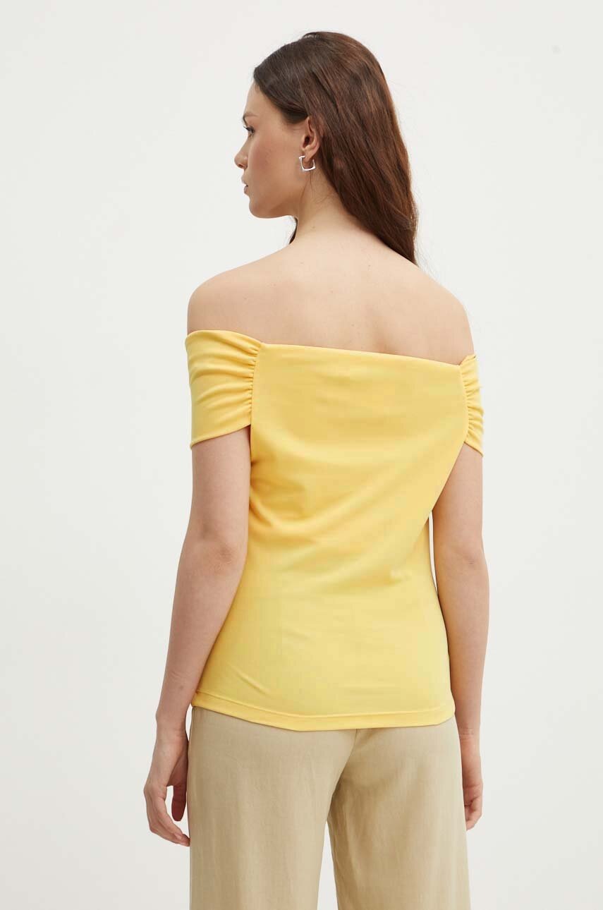 Μπλουζάκι Lauren Ralph Lauren χρώμα: κίτρινο φωτογραφία