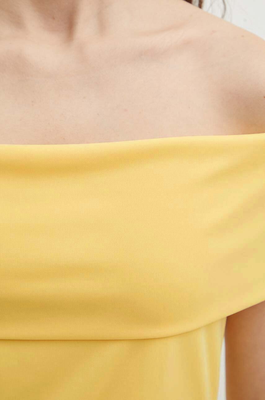 Μπλουζάκι Lauren Ralph Lauren χρώμα: κίτρινο φωτογραφία