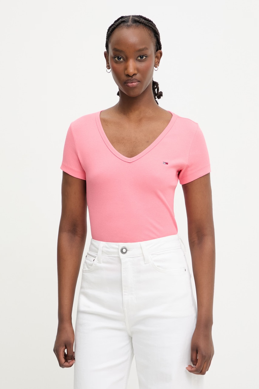 Tommy Jeans tricou damski din bumbac cu elastan