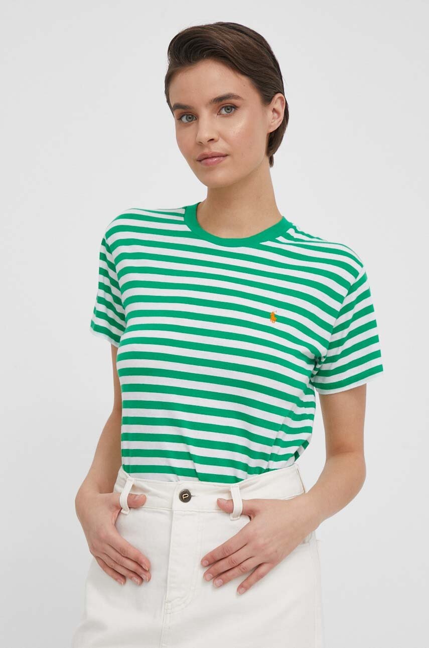 

Памучна тениска Polo Ralph Lauren в зелено, Зелен