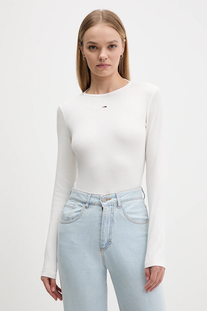 Tommy Jeans longsleeve  2-pack culoarea alb, DW0DW17716