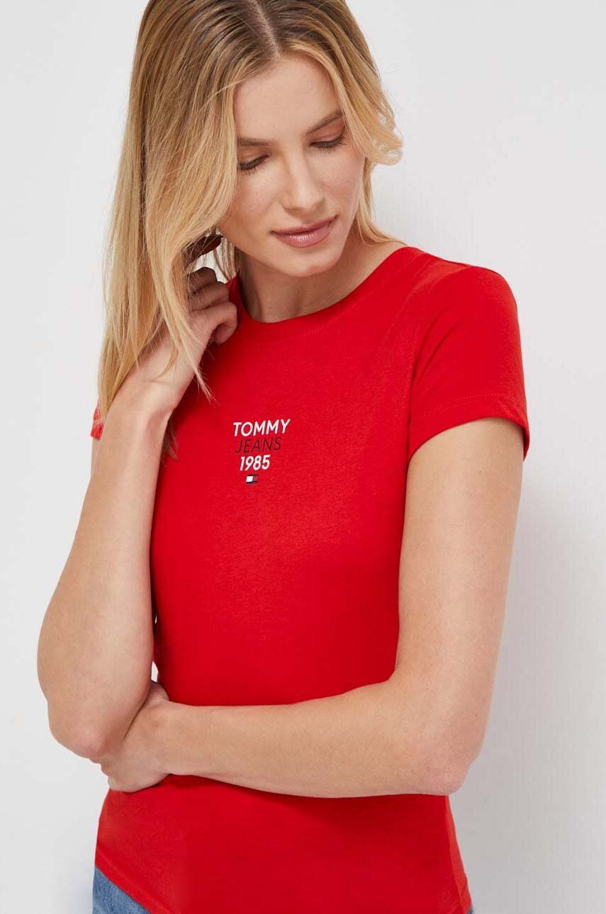 Tommy Jeans tricou femei, culoarea roșu DW0DW17357