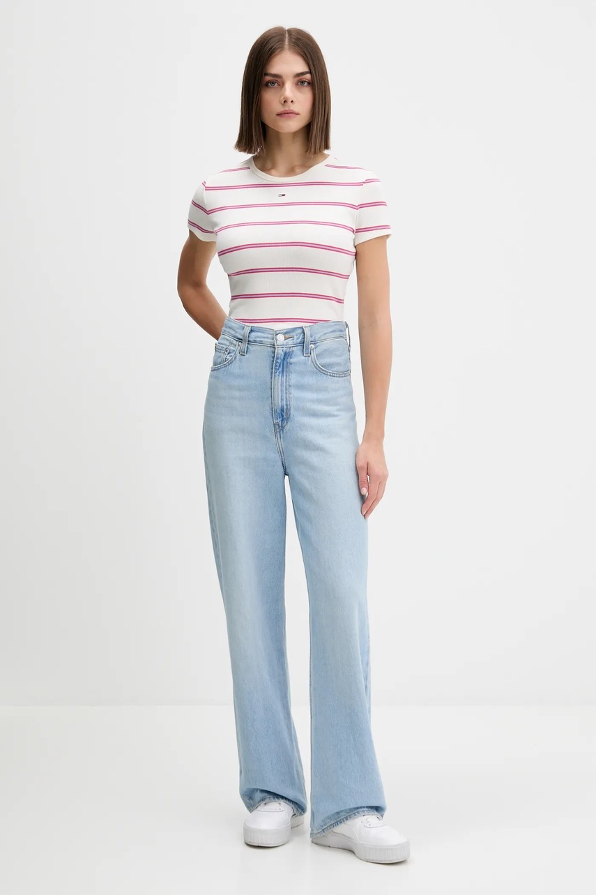 Футболка Tommy Jeans цвет бежевый DW0DW17383